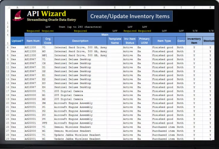 screenshot of API Wizard